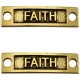 Bedel 2 ogen Faith Antiek goud 34x9 mm